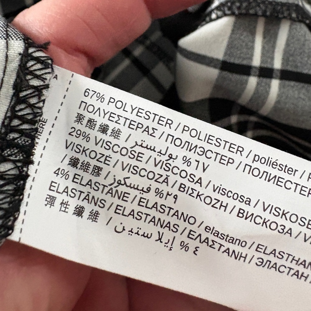 MANGO MNG Casual black & white checked midi dress button down front NWOT sz S - Picture 13 of 14